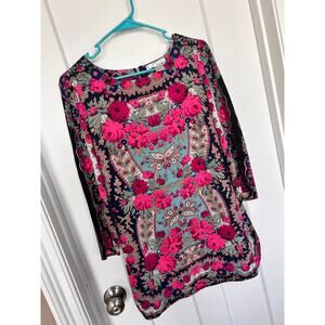 WD.NY Floral Tunic Top - Pink and Black